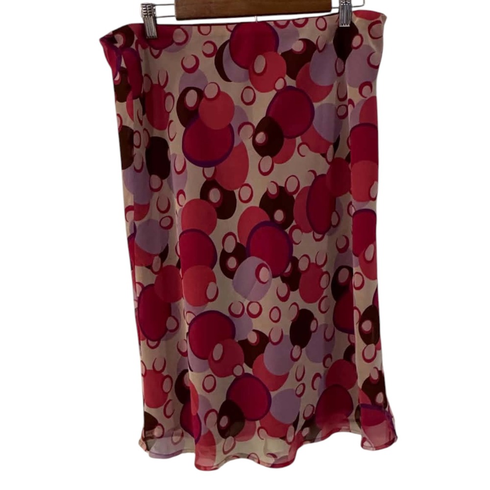 Cato Midi Skirt Womens Medium Pink Purple Geometric Bubble Print Excellent